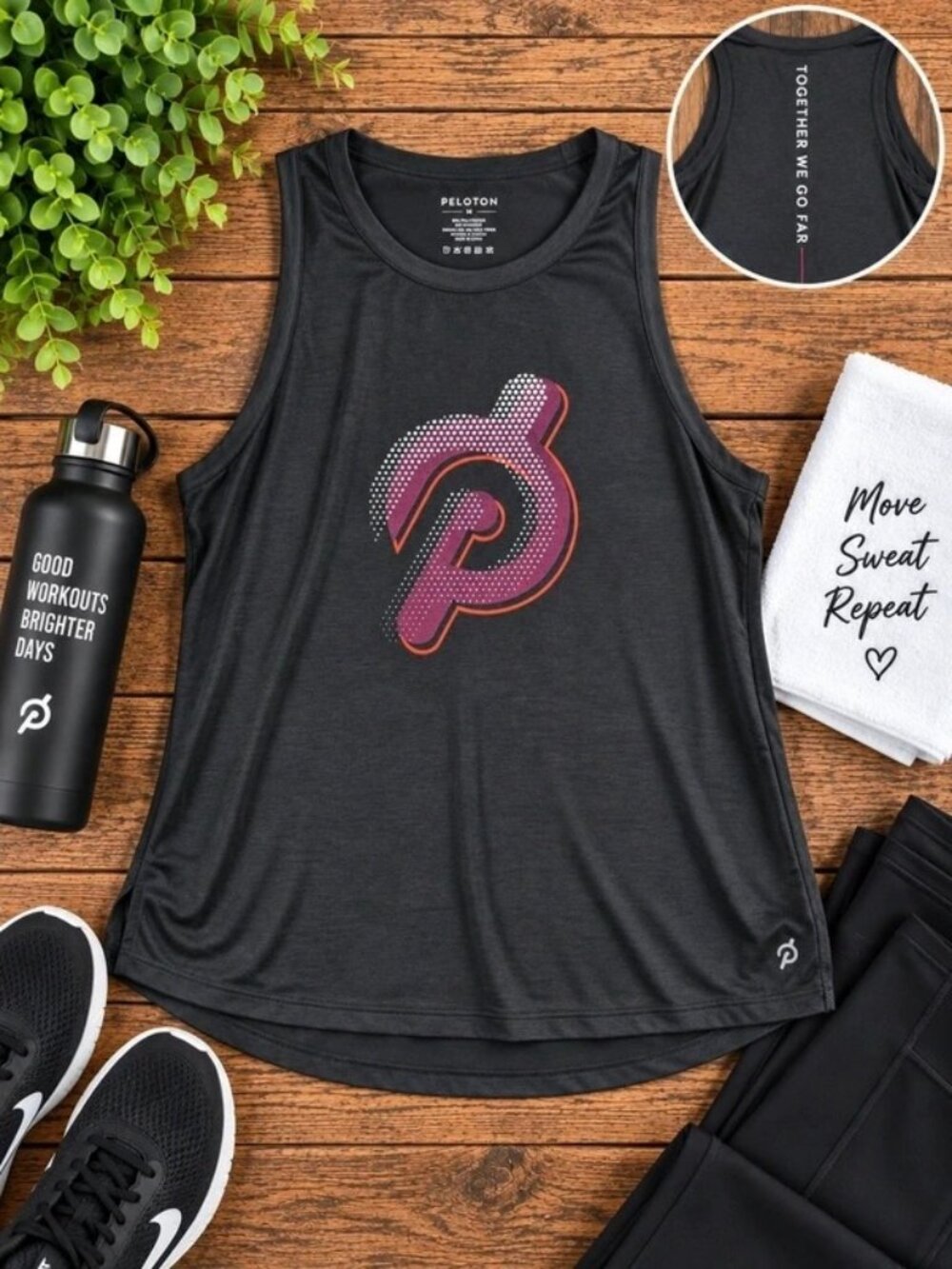 Peloton Women’s Performance Tank Top Size M Black Logo Athletic Workout